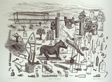 Artist: Walsh, Peter. | Title: Bottle merchants | Date: 1986 | Technique: lithograph, printed in black ink, from one stone