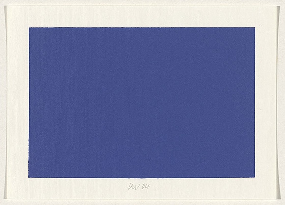Artist: b'Wiebke, Karl.' | Title: b'not titled [muted peacock blue]' | Date: 2004 | Technique: b'screenprint, printed in acrylic paint, from one stencil'