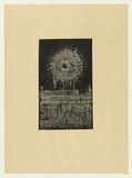 Artist: b'SELLBACH, Udo' | Title: b'(Sun over landscape)' | Date: 1965 | Technique: b'relief-etching printed in black ink, from one plate'