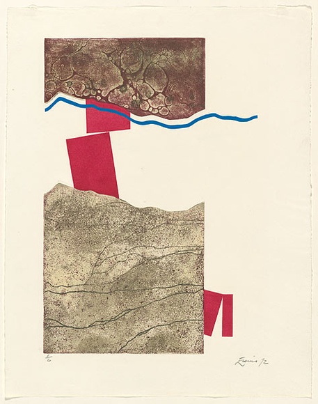 Artist: b'EWINS, Rod' | Title: b'not titled.' | Date: 1970 | Technique: b'woodcut, relief-etching, stringprint'