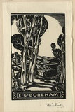 Artist: FEINT, Adrian | Title: Bookplate: E G Boreham. | Date: (1934) | Technique: wood-engraving, printed in black ink, from one block | Copyright: Courtesy the Estate of Adrian Feint