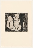 Title: b'not titled [still life with vases and fruit]' | Date: 1988 | Technique: b'drypoint, printed in black ink, from one plate'