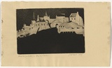 Artist: TRAILL, Jessie | Title: Floodlit Edinburgh Castle. | Date: 1939 | Technique: etching and aquatint, printed in black ink, from one plate