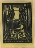 Artist: b'FEINT, Adrian' | Title: b'Bookplate: Aeneas J McDonnell.' | Date: (1933) | Technique: b'wood-engraving, printed in black ink, from one block' | Copyright: b'Courtesy the Estate of Adrian Feint'