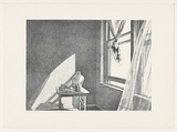 Artist: Dunlop, Brian. | Title: With still life | Date: c1984 | Technique: lithograph, printed in black ink, from one stone