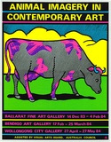 Artist: b'REDBACK GRAPHIX' | Title: b'Animal imagery in contemporary art.' | Date: 1983, before 14 December | Technique: b'screenprint, printed in colour, from five stencils' | Copyright: b'\xc2\xa9 Michael Callaghan'