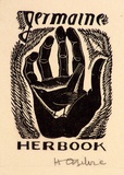 Artist: OGILVIE, Helen | Title: not titled [Small bird in palm of hand] | Date: c.1935 | Technique: wood-engraving, printed in black ink, from one block