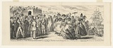 Artist: b'Cruikshank, George.' | Title: bProbable effects of over female emigration, or Importing the fair sex from the Savage Islands in consequence of exporting all our own to Australia!!!!!'. | Date: 1851 | Technique: b'etching and roulette, printed in black ink, from one steel plate'