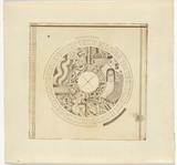 Artist: b'SELLBACH, Udo' | Title: b'(Circle with symbols)' | Date: (1967) | Technique: b'etching, printed in brown ink, from one  plate'