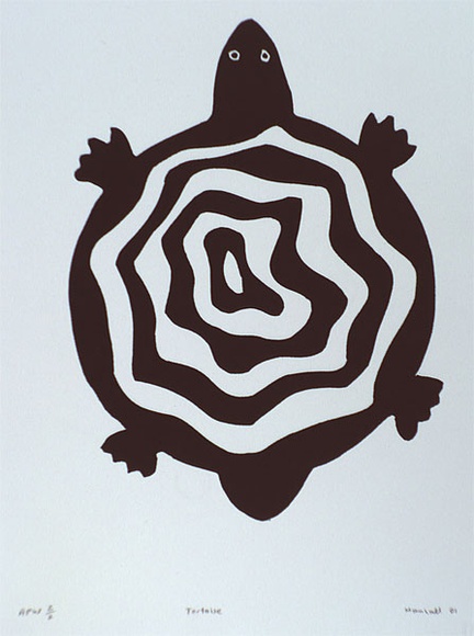 Artist: b'Marshall, John.' | Title: b'Tortoise' | Date: 2001, August | Technique: b'linocut, printed in black ink, from one block'