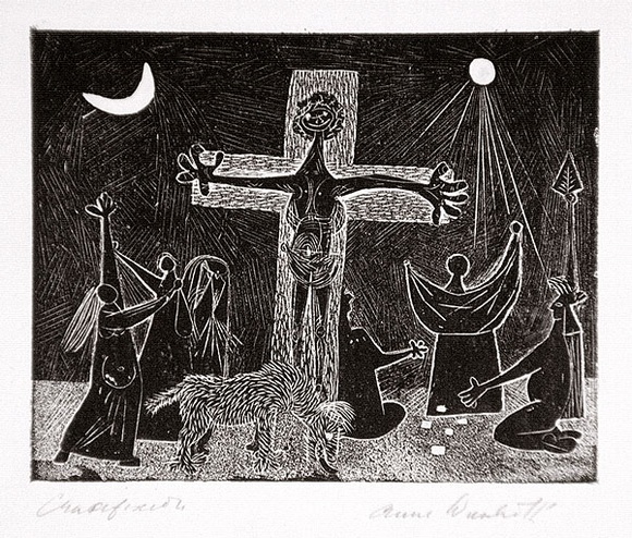 Artist: b'Wienholt, Anne.' | Title: b'Crucifixion' | Date: 1948 | Technique: b'engraving and aquatint, printed in black ink, from one copper plate'