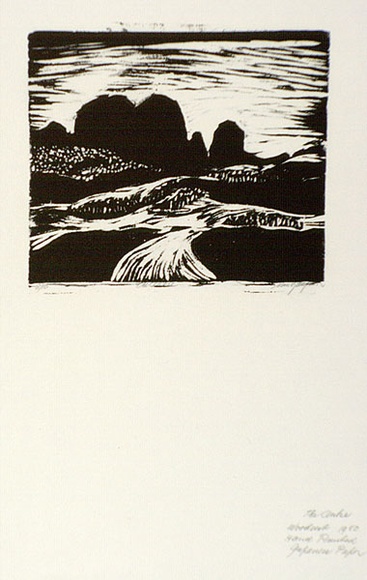 Artist: b'Clifton, Nancy.' | Title: b'The centre.' | Date: 1980 | Technique: b'woodcut, printed in black ink, from one block'