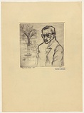 Title: b'Self portrait at 34' | Date: 1950s-60s | Technique: b'etching, printed in black ink, from one plate'