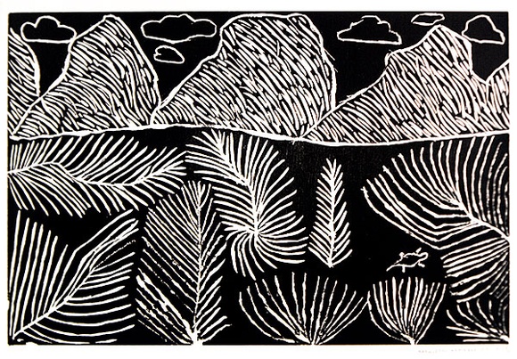 Artist: b'Kemarre, Kathleen' | Title: b'not titled [No.60]' | Date: 1990 | Technique: b'woodcut, printed in black ink, from one block' | Copyright: b'\xc2\xa9 Kathleen Kemarre. Licensed by VISCOPY, Australia'