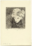 Artist: b'WALKER, Murray' | Title: b'A Jewish girl' | Date: 1965 | Technique: b'etching, printed in black ink, from one plate'