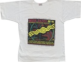 Artist: b'REDBACK GRAPHIX' | Title: b'T-shirt: Bush Radio.' | Date: 1986 | Technique: b'screenprint, printed in colour, from four stencils' | Copyright: b'\xc2\xa9 Michael Callaghan, Redback Graphix'