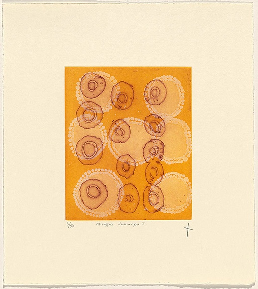 Artist: b'Kennedy, Lucy Napaljarri.' | Title: b'miinypa jukurrpa l' | Date: 2003 | Technique: b'etching, on one zinc plate'