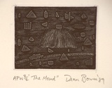 Artist: b'Bowen, Dean.' | Title: b'The mound' | Date: 1989, November | Technique: b'etching and aquatint, printed in blue-black, from one plate'