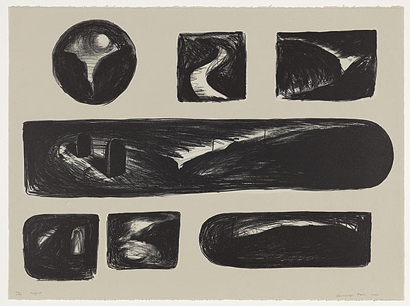 Artist: b'Fels, Carolyn.' | Title: b'Night' | Date: 1990 | Technique: b'lithograph, printed in colour, from two stones (black and white)' | Copyright: b'\xc2\xa9 Carolyn Fels'