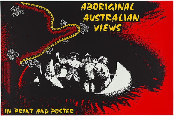 Artist: b'Hinton-Bateup, Alice.' | Title: b'Aboriginal Australian views in print and poster' | Date: 1987 | Technique: b'screenprint, printed in colour, from multiple stencils'