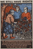 Artist: b'REDBACK GRAPHIX' | Title: b'We still have rights' | Date: 1990 | Technique: b'offset-lithograph, printed in colour, from multiple plates; from original linocut print'