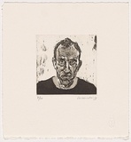 Artist: b'Harding, Nicholas.' | Title: b'Self portrait' | Date: c.2003 | Technique: b'aquatint and open-bite, printed in black ink, from one plate'