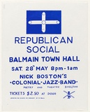 Artist: UNKNOWN | Title: Republican social | Date: 1977 | Technique: screenprint, printed in blue ink, from one stencil