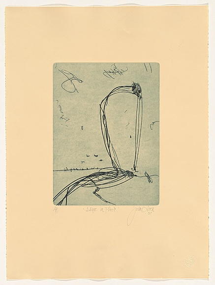 Artist: b'Olsen, John.' | Title: b'Lake Eyre in flood' | Date: 2002 | Technique: b'etching, printed in dark blue ink with plate-tone, from one plate'