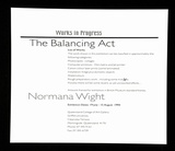 Title: b'The balancing act: catalogue booklet and list of works sheet in loose slipcase.' | Date: 1993 | Technique: b'screenprint'