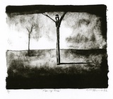 Artist: b'McKenna, Noel.' | Title: b'Man up tree' | Date: 1992 | Technique: b'lithograph, printed in black ink, from one stone' | Copyright: b'\xc2\xa9 Noel McKenna'