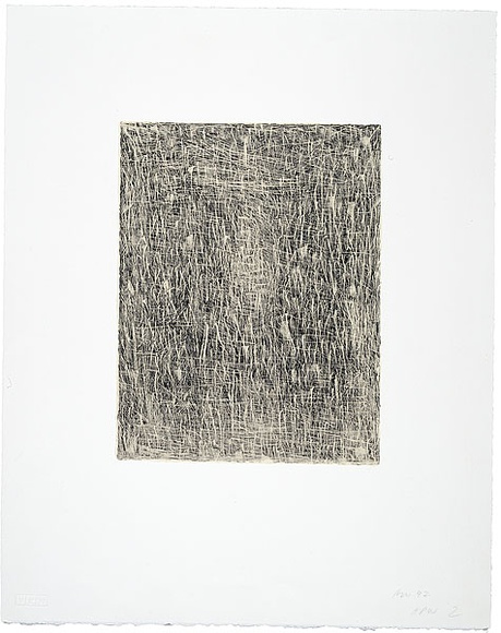 Artist: Mitelman, Allan. | Title: not titled [black/grey] | Date: 1992, 17 August-18 September | Technique: lithograph, printed in colour, from three plates | Copyright: © Allan Mitelman