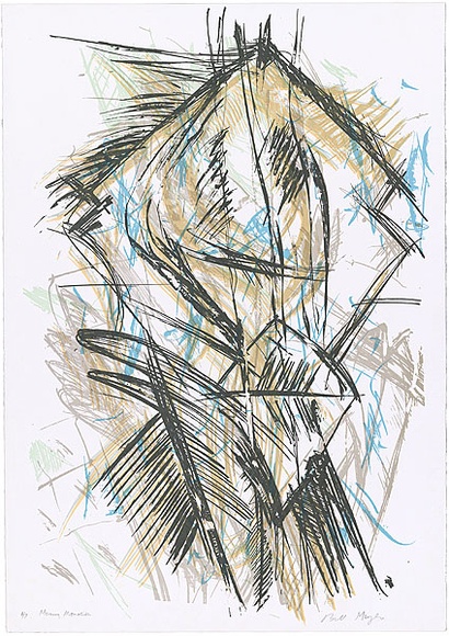 Artist: b'MEYER, Bill' | Title: b'Morning monolith' | Date: 1987 | Technique: b'screenprint, printed in colour, from multiple stencils' | Copyright: b'\xc2\xa9 Bill Meyer'
