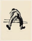 Title: b'Cement worker' | Date: 1965 | Technique: b'linocut, printed in black ink, from one block'