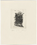 Artist: b'SELLBACH, Udo' | Title: b'not titled' | Date: 1988, August | Technique: b'etching, mezzotint, printed in black ink, from one copper plate'