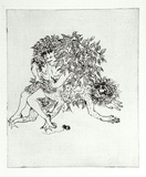 Artist: b'BOYD, Arthur' | Title: b'Story of a ruined man.' | Date: c.1970 | Technique: b'etching, printed in black ink, from one plate' | Copyright: b'Reproduced with permission of Bundanon Trust'