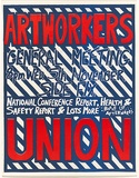 Artist: Lane, Leonie. | Title: Artworkers' Union general meeting. | Date: 1980 | Technique: screenprint, printed in colour, from two stencils | Copyright: © Leonie Lane