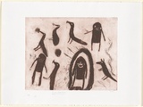 Artist: b'McLean, Mary Pantjiti.' | Title: b'Minya - Illykakarra, Bower Bird Woman' | Date: 2001 | Technique: b'etching, printed in brown ink, from one plate'