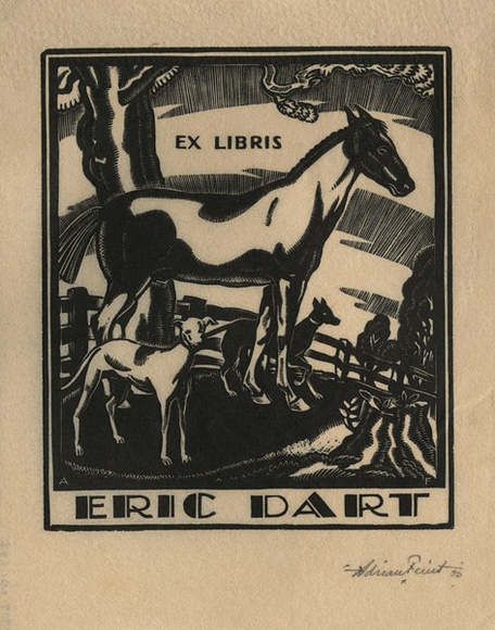 Artist: FEINT, Adrian | Title: Bookplate: Eric Dart. | Date: 1930 | Technique: wood-engraving, printed in black ink, from one block | Copyright: Courtesy the Estate of Adrian Feint