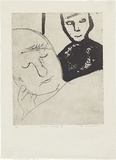 Artist: b'MADDOCK, Bea' | Title: b'Mirror image V' | Date: August 1966 | Technique: b'line-etching and sugar-lift aquatint, printed in black ink with plate-tone, from one zinc plate'