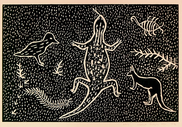 Artist: b'Purvis, Lorna.' | Title: b'not titled [No.14]' | Date: 1990 | Technique: b'woodcut, printed in black ink, from one block'