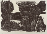 Artist: Laspargis, Paul. | Title: Cedar st space | Date: 1986, July | Technique: lithograph, printed in black ink, from one stone