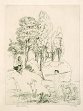 Artist: b'LINDSAY, Lionel' | Title: b'Evensong' | Date: 1917 | Technique: b'etching and drypoint, printed in black ink, from one plate' | Copyright: b'Courtesy of the National Library of Australia'