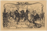 Artist: Conder, Charles. | Title: Invitation card: A fancy-dress party at the artist's house. | Date: 1905 | Technique: transfer-lithograph, printed in black ink, from one stone
