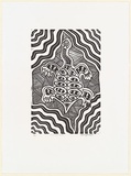 Artist: b'Joshua, Alan.' | Title: b'Long neck turtle' | Date: c.2001 | Technique: b'linocut, printed in black ink, from one block'