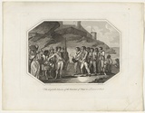 Title: b'The hospitable behaviour of the governor ot Timor to lieutenant Bligh' | Date: c.1791- 1802 | Technique: b'engraving, printed in black ink, from one plate'