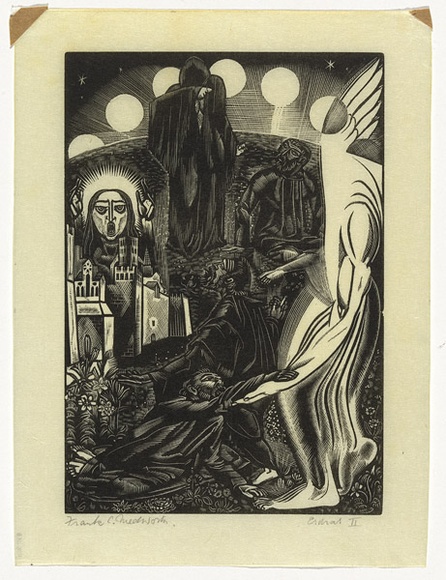 Artist: b'Medworth, Frank.' | Title: b'Endros II? Esdras II?' | Technique: b'wood-engraving, printed in black ink, from one block'