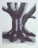 Artist: b'Russell,, Deborah.' | Title: b'not titled [tree trunk]' | Date: 2001, March | Technique: b'lithograph, printed in blue ink, from one stone'