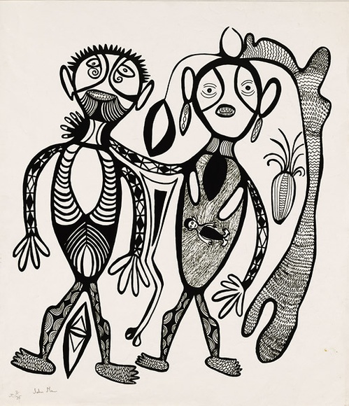 Artist: b'Man, John.' | Title: b'not titled [man and pregnant woman]' | Date: c.1975 | Technique: b'screenprint, printed in black ink, from one screen'