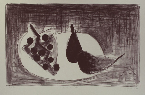 Artist: b'Lincoln, Kevin.' | Title: b'Grapes and figs' | Date: 1994 | Technique: b'lithograph, printed in purple-black ink  from one stone'