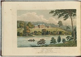 Artist: b'LYCETT, Joseph' | Title: b'View of the Female Orphan School, near Parramatta, New South Wales.' | Date: 1824 | Technique: b'etching and aquatint, printed in black ink, from one copper plate; hand-coloured'